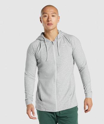 Sudadera Con Capucha Gymshark Critical 2.0 Zip Up Hombre Gris Claro | CO 3647XYU